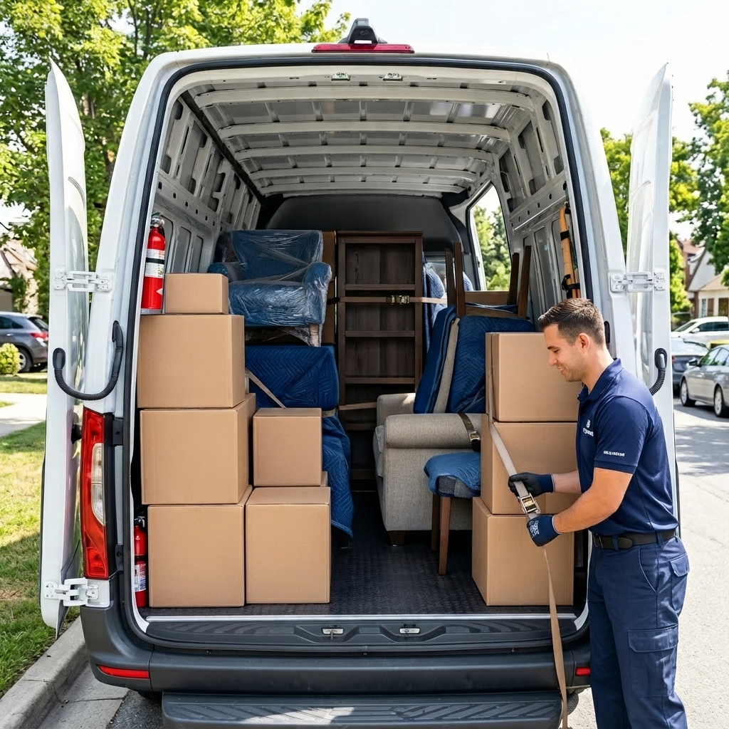 Serviço de Mudanças de Casa - Caixas organizadas na carrinha